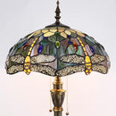 Tiffany Floor Lamp Stained Glass Lamp Standing Reading Light 16x16x70 Inch for Living Room (Amber Yellow Dragonfly) by CozyNest Decor