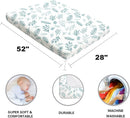 4 Pack Sage Green Fitted Nursery Sheets Breathable Neutral Unisex Baby Sheets for Boys or Girls with Leaf and Flower Design Standard Crib Sheet (Green, Crib Sheet) by TinyTreasures Baby Boutique