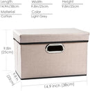 PRANDOM Foldable Storage Bin with Lid [1-Pack] Linen Fabric Decorative Storage Box Organizer Container Basket Cube with Handles Divider for Closet Office Living Room Light Grey(14.9x9.8x9.8) by TinyTreasures Baby Boutique