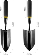 2-in-1 Trowel and Transplanter Gardening Tool Set, Outdoor Hand Tools, with Non-Slip Handle and Protective Blade Covers, Ideal Gardening Gifts for All (Black) by GreenHaven Gardens