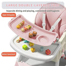 High Chairs for Babies and Toddlers, 4 in 1 Convertible Baby High Chair, Portable High Chair for Travel with Adjustable Height and Back, Foldable HighChair with Wheels& Pu Cushion by TinyTreasures Baby Boutique