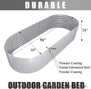 1 Pack 8x3x2FT Galvanized Raised Garden Bed Kit Oval Metal Ground Planter Box Outdoor Bottomless Planter Raised Beds for Vegetables Flowers Herbs Fruits, Gray by CozyNest Decor