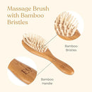 Natural Bamboo Hair Brush & Comb Set, 3 Piece - Cradle Cap Brush, Massage Hair Brush, Bamboo Comb for Toddlers, Newborns & Infants I Baby Registry Gift by TinyTreasures Baby Boutique