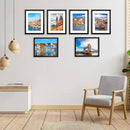 8x10 Picture Frame Set of 6, Display Pictures 5x7 with Mat or 8x10 Without Mat for Wall Mounting or Table Top Display,Black by CozyNest Decor