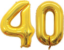 GOER Number 40 Balloons for 40th Birthday Party Decorations,42 Inch Jumbo Foil Helium Balloons for 40th Anniversary (Gold) by TinyTreasures Baby Boutique
