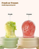 2 Packs Baby Fruit Feeder & Freezer Nibble Tray Combo, Push Pop Baby Food Feeder to Safely Introduce New Foods, Fresh & Frozen Food Silicone Feeder, 100% Food Grade, BPA Free (Caramel & Olive) by TinyTreasures Baby Boutique