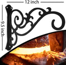 Hanging Planter Brackets 12-Inch 2 Pcs,Outdoor Hanging Brackets Wall Hook Heavy Duty Planter Brackets,Black Iron Planters Hook Indoor/Outdoor Planter Hanger Hooks by GreenHaven Gardens