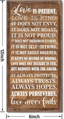 1 Corinthians 13:4-8 Inspirational Hanging Wood Decor Sign, Printed Wood Sign, Love is Patient, Love is Kind Quote, Hanging Bible Verses Woods Wall Signs, Rustic Home Decor Signs, Christian Gift I1 by CozyNest Decor