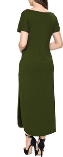 Smallshow Women's Maternity Nursing Dresses Split Long Dress for Breastfeeding by TinyTreasures Baby Boutique