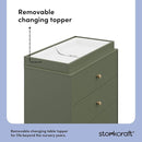 Storkcraft California 3-Drawer Chest with Removable Changing Topper (Olive with Driftwood) – GREENGUARD Gold Certified, Interlocking Drawer System, Pre-Installed Tracks, Easy Assembly by TinyTreasures Baby Boutique