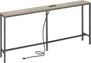 SUPERJARE 70 Inch Console Table with Outlet, Narrow Entryway Table for Living Room, Oak by CozyNest Decor