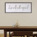 It Is Well With My Soul Wall Decor 32"x12" Bible Verse Christian Scripture Wood Framed Art Sign for Master Bedroom Living Room(Black) by CozyNest Decor