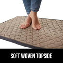 GORILLA GRIP 100% Waterproof All-Season WeatherMax Doormat 35x23, US Designed Natural Rubber, Stain and Fade Resistant, Low Profile Indoor Outdoor Door Mats, Easy Clean Patio Mat, Latte Quatrefoil by CozyNest Decor