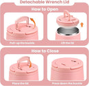 Soup Thermo for Hot Food 20oz Lunch Containers with Buckle Lid Wide Mouth Hot Food Jar Vacuum Insulated Stainless Steel Bento Box Leakproof with Spoon(Pink) by TinyTreasures Baby Boutique