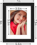 Vittanly 6x8 Picture Frames Set of 9, Shatter Resistant Plexiglass, Display 4x6 Pictures with Mat or 6x8 without Mat, Photo Frames for Wall or Tabletop, Engineered Wood, Black