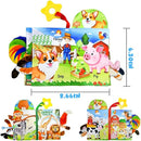 Kimicare 2 PCS Baby Books 0-6 Months, Crinkle Books for Babies, Jungle Tails Soft Cloth Book for Babies 6-12 Months, Infant Farms Sensory Book, Tummy Time Toys by TinyTreasures Baby Boutique