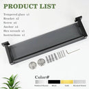 Alise Bathroom Shelves,Matte Black Glass Shelf for Bathroom, Modern Floating Shelves,20 inch by CozyNest Decor