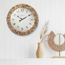Presentime & Co. Farmhouse Series, Rustic Woven Clock, 12.6 inch, Natural Woven Water Hyacinth/Sea Grass. Wall Sculpture, Wall Art and Timepiece for Home Decoration/Decoration/Farmhouse Décor by CozyNest Decor