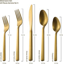 Alata Cube Gold 45-Piece Flatware Set, Forged Cutlery Set, Matte Gold Silverware Service for 8, Stainless Steel Tableware with Square Handle for Home/Restaurant, Dishwasher Safe by CozyNest Decor