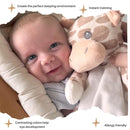 Love By Emi Baby Music Lovey Beige & White Giraffe, Baby Sleep Soother for Crib & Cuddle Bedtime, White Noise with Heartbeat & Lullaby, Plush Sound Toy, Stuffed Animal for Newborns, Infants & Toddlers by TinyTreasures Baby Boutique