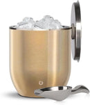 SNOWFOX Plus, Premium Vacuum Insulated Stainless Steel Ice Bucket with Lid/Scoop,Home Bar Accessories,Elegant Bartending Ice Buckets for Parties,Beautiful Outdoor Supplies,3L,Shimmer Gold by CozyNest Decor