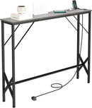 Console Table, Skinny Entryway Table with Fast-Charging Station, Narrow Long Sofa Table, Behind Slim Couch Table for Entrance, Hallway, Living Room Decor ST-GY100-1 by CozyNest Decor