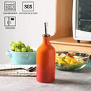 Sweejar Ceramic Olive Oil Dispenser Bottle, Opaque Oil Cruet Protects Oil to Reduce Oxidation, Suitable for Oil, Vinegar, Coffee Syrups & Other Liquids, Pack of 1, 15.5 Fl Oz (Gradient Orange) by CozyNest Decor