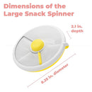 GoBe Kids Large Snack Spinner Slide Bundle with Hand Strap and Sticker Sheet - Reusable Snack Container with 4 Compartment Dispenser and Lid | BPA/PVC Free | Dishwasher Safe | No Spill - Mint Green by TinyTreasures Baby Boutique