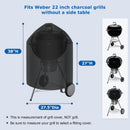 SunPatio Heavy Duty Waterproof Grill Cover Compatible for Weber, Big Green Egg, Char-Broil 22 Inch Charcoal Kettle Grills, Outdoor FadeStop BBQ Cover, Compared to Weber 7150, 27.5" Dia x 38" H by GreenHaven Gardens