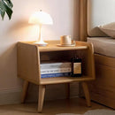 Small Nightstand, 100% Solid Oak Wood Bedside Table, Mid Century Modern Nightstand with Open Storage,Storage Cabinet for Bedroom (2pc Natural Color) by CozyNest Decor
