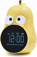 Kids Alarm Clock for Girls Pear Alarm Clock with Snooze Toddler Sleep Training Clock for Bedroom Home Office(Yellow) by TinyTreasures Baby Boutique