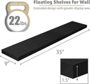 Sorbus Floating Shelves for Wall - 35 Inch Long Bathroom Shelves, Wall Decor for Bedroom, Kitchen, Living Room & Book Storage - Mounted Floating Shelf with Invisible Brackets (Black, 3 Pack) by CozyNest Decor