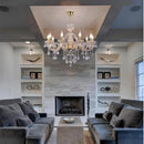 10-Light Crystal Chandelier Clear K9 Crystal Luxury Ceiling Light Fixture Flush Mount Pendant Lighting for Living Room Dining Room Bedroom Kitchen Hallway Entryway by CozyNest Decor