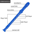 Recorder Instrument for Beginner Kids Adults,8-Hole Soprano Descant Recorder Music Flute with with Cleaning Rod & Leather Case For School Student Home Entertainment(2-Blue Quicksand) by TinyTreasures Baby Boutique