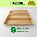 2-Piece V-Shaped Bamboo Drawer Organizer - Ideal for Kitchen's Large Long Tableware, Cooking Utensils, Flatware, Silverware - Wood Storage Box for Home, Bedroom, Bathroom (19.6"x12.4" & 19.6"x7.8") by CozyNest Decor