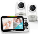 Upgrade Baby Monitor with 30-Hour Battery, 5" Large Split-Screen Video Baby Monitor with 2 Cameras and Audio, Remote Pan/Tilt/Zoom, Two-Way Talk, Room Temperature, Auto Night Vision by TinyTreasures Baby Boutique