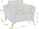 Large-Sized Accent Chair, Thick Cushion Bedroom Reading Chair, Comfortable Living Room Single Sofa, Boucle Milky White by CozyNest Decor
