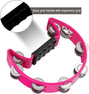 EastRock Tambourine,Metal Jingles Hand Held Percussion-Half Moon Tambourine for Kids, Adults, KTV, Party Pink by TinyTreasures Baby Boutique