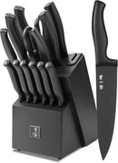 ZHANG XIAO QUAN SINCE 1628 15Pcs Knife Sets with Block, knife sets for kitchen with block High Carbon Stainless Steel Built-in Sharpener Dishwasher Safe(Black) by CozyNest Decor