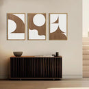 Large Abstract Brown and Beige Wall Art Set Modern Geometric Wood Grain Wall Decor Minimalist Neutral Mid Century Artwork Bohemian Art Decor for Living Room Bedroom Office-16x24Inch x3 by CozyNest Decor