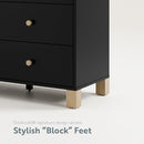 Storkcraft California 3 Drawer Combo Dresser (Black with Driftwood) – GREENGUARD Gold Certified, Interlocking Drawer System, Pre-Installed Drawer Tracks for Easier Assembly, Spacious Cabinet by TinyTreasures Baby Boutique