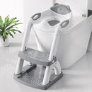 SKYROKU Potty Training Toilet, New Sector-Shape Stabilized Base two in one Toddler Toilet Seat with Splash Guard, Anti Slip Pad, and Step Stool Enamel Grey by TinyTreasures Baby Boutique