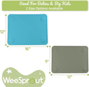 WeeSprout Silicone Suction Placemats for Babies, Toddlers & Kids, Durable Food Grade Silicone with Non-Slip Suction, Raised Edges Contain Mess, Dishwasher Safe, for Dining Table & Restaurants, 2 Pack by TinyTreasures Baby Boutique