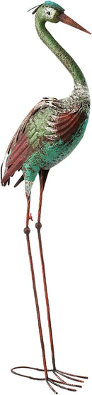 Alpine Corporation 40" Tall Outdoor Rustic Metal Crane Statue Yard Art Decoration by CozyNest Decor