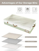StorageWorks Large Under Bed Storage Containers with Handles and Label Holder, 2 Pack Ultra-thick Fabric Underbed Bins, Closet Organizer for Clothes, Blankets, Sweater by CozyNest Decor