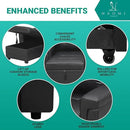 Naomi Home Jenny Sectional Sofa Sleeper with Storage Chaise, Tufted Pull Out Couch with Storage, L-Shaped Reversible Sleeper Sofa with Storage, Black,Air Leather by CozyNest Decor