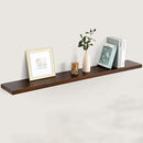 Floating Shelves 55 Inches Long - 8 Inch Deep Rustic Solid Pine Wood for Storage - Farmhouse Wall Mounted for Living Room - Heavy-Duty Metal Bracket - 55" W x 8" D - American Walnut Color by CozyNest Decor