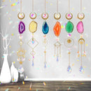 Sun Catcher, 6 pcs Sun Catchers with Crystals Prism Agate Slices Bulk Outdoor Garden Indoor Hanging Decor for Home Car Window Christmas Party Wedding Gift by GreenHaven Gardens