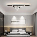Modern LED Ceiling Light 6-Light track light Spotlight Frosted Black Geometric Ceiling Light Lighting Fixture Dimmable Remote Control Living Bedroom Kitchen Dining Room Fixture by CozyNest Decor