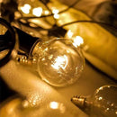 GOOTHY Globe Holiday String Lights with G40 Bulbs (50ft.) Backyard Patio Lights Garden Bistro Party Natural Warm Bulbs Cafe Hanging Umbrella Lights on Light String Indoor Outdoor-White by GreenHaven Gardens